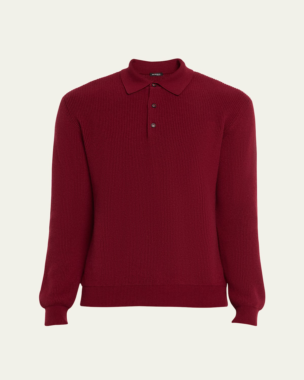 Men's Cashmere Rib Polo Sweater