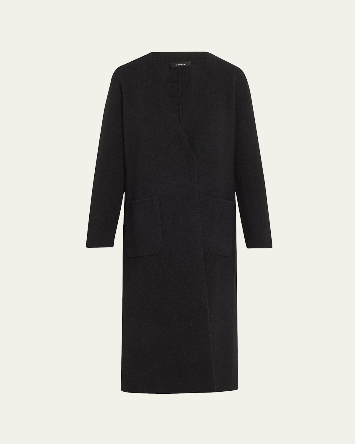 Akris One-button Cashmere Coat In Charcoal