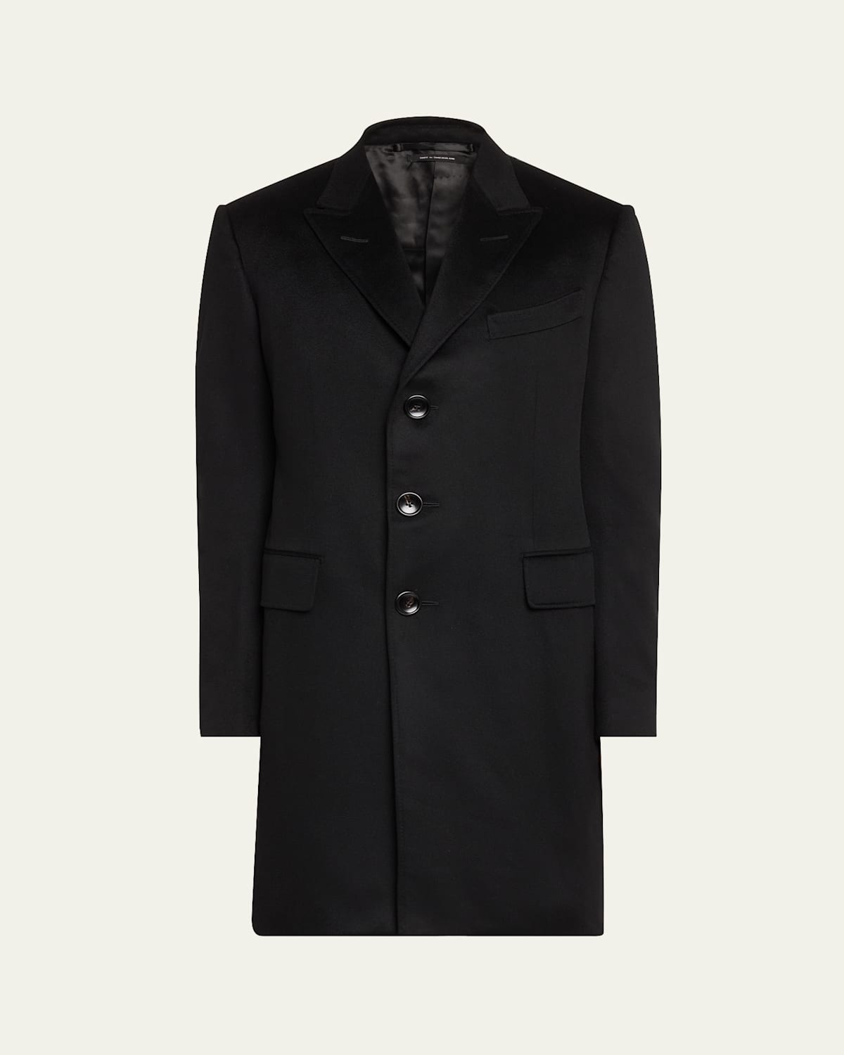 Men's Solid Cashmere Overcoat