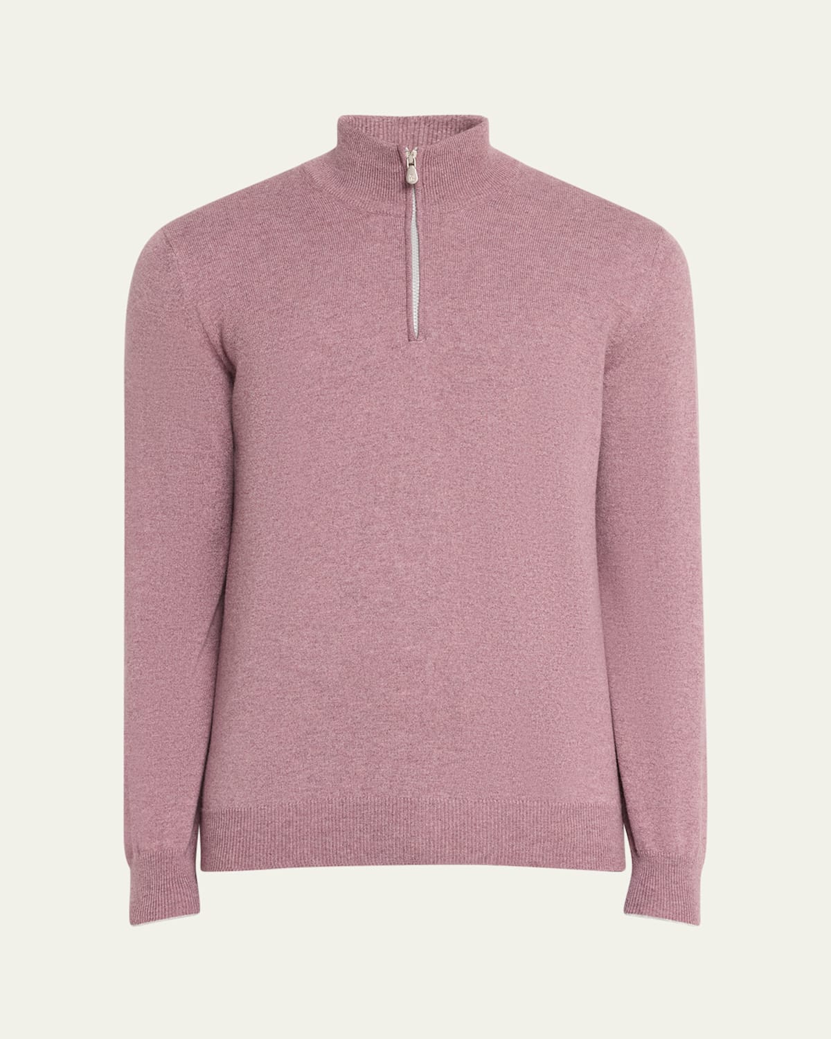 Brunello Cucinelli Men's Cashmere Quarter-zip Sweater In Cnw84 Light Red