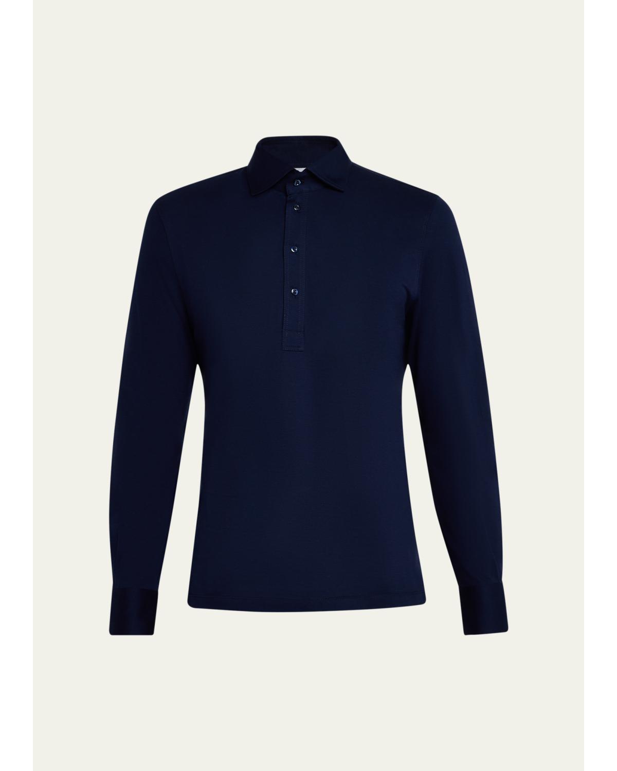 Men's Long-Sleeve Pique Polo Shirt