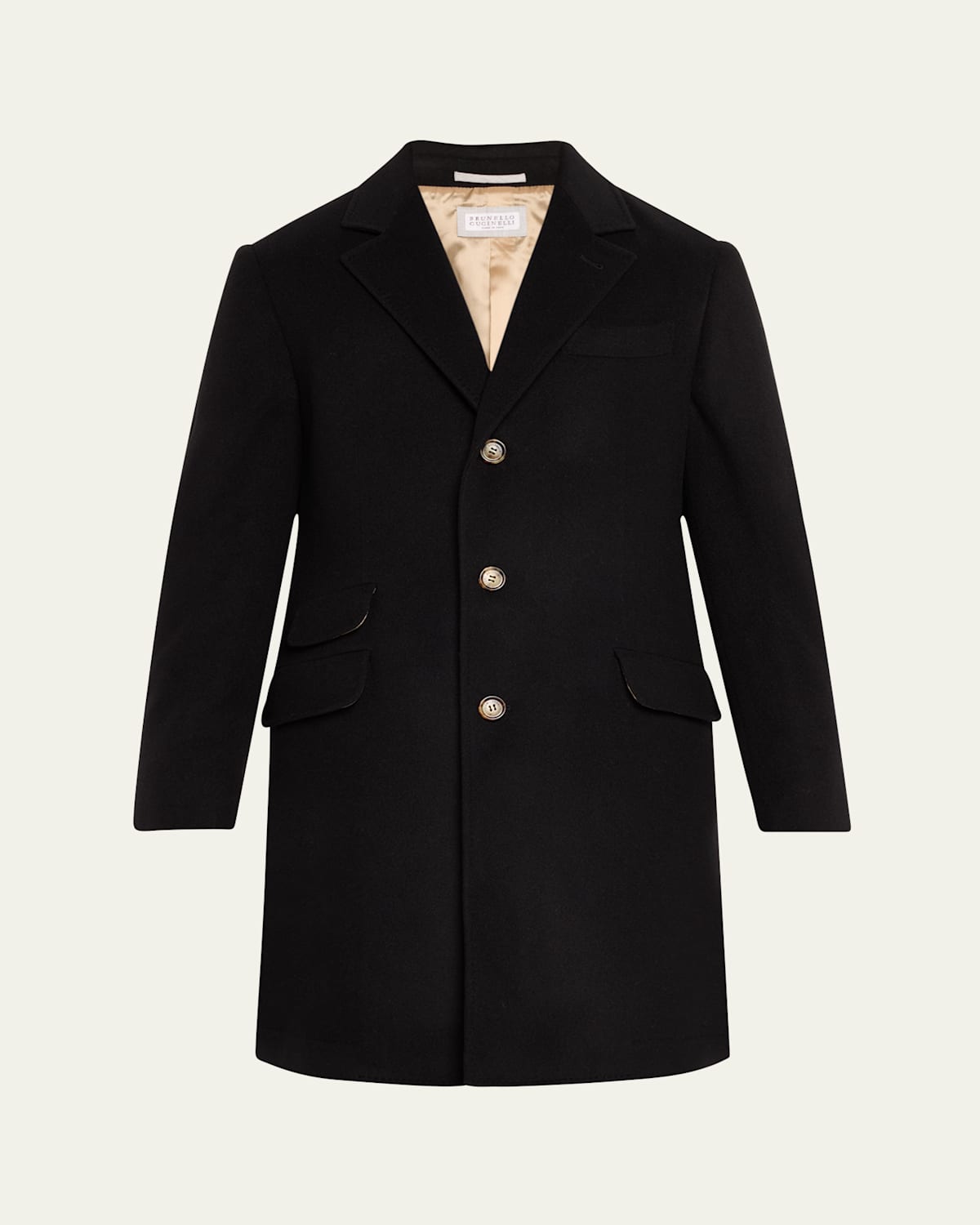 Brunello Cucinelli Men's Cashmere Topcoat In Black