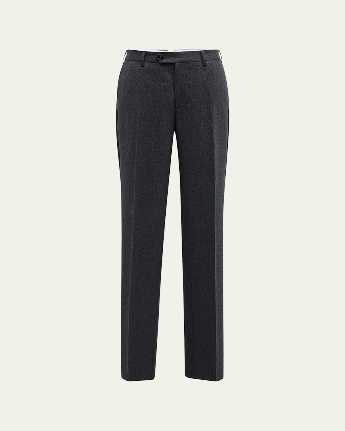 Brunello Cucinelli Men's Flannel Flat-front Pants In Dark Grey