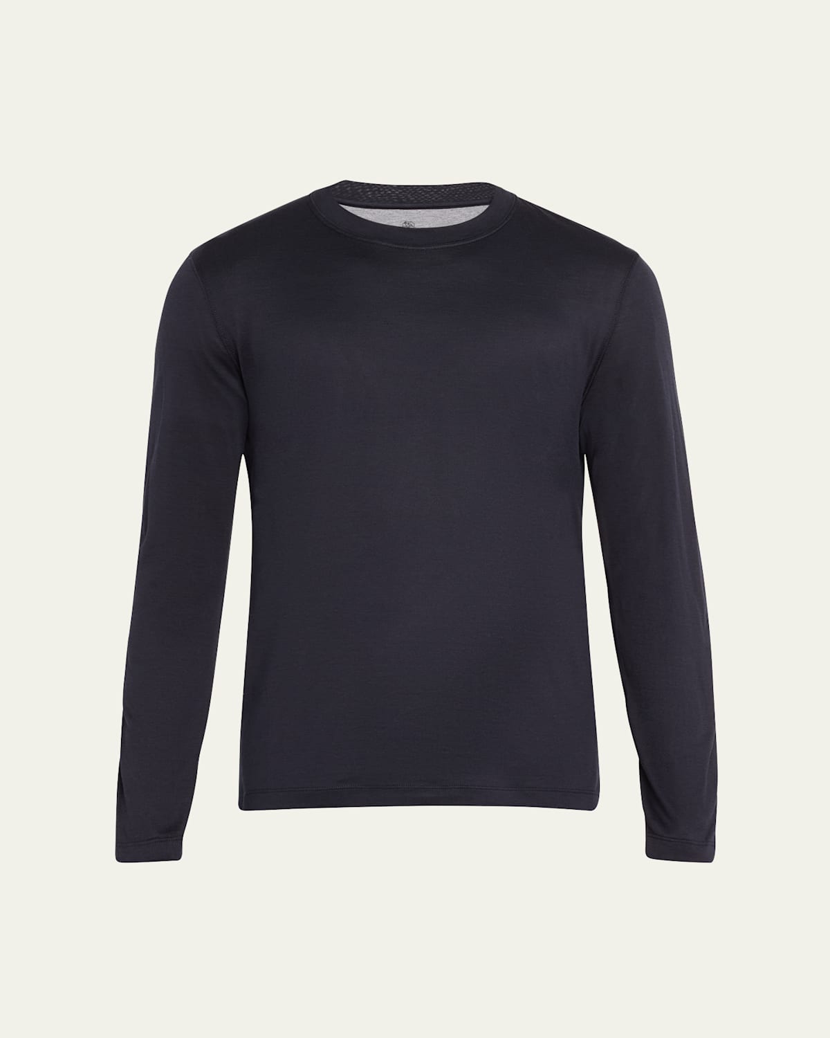 Brunello Cucinelli Men's Silk And Cotton Long-sleeve T-shirt In Navy