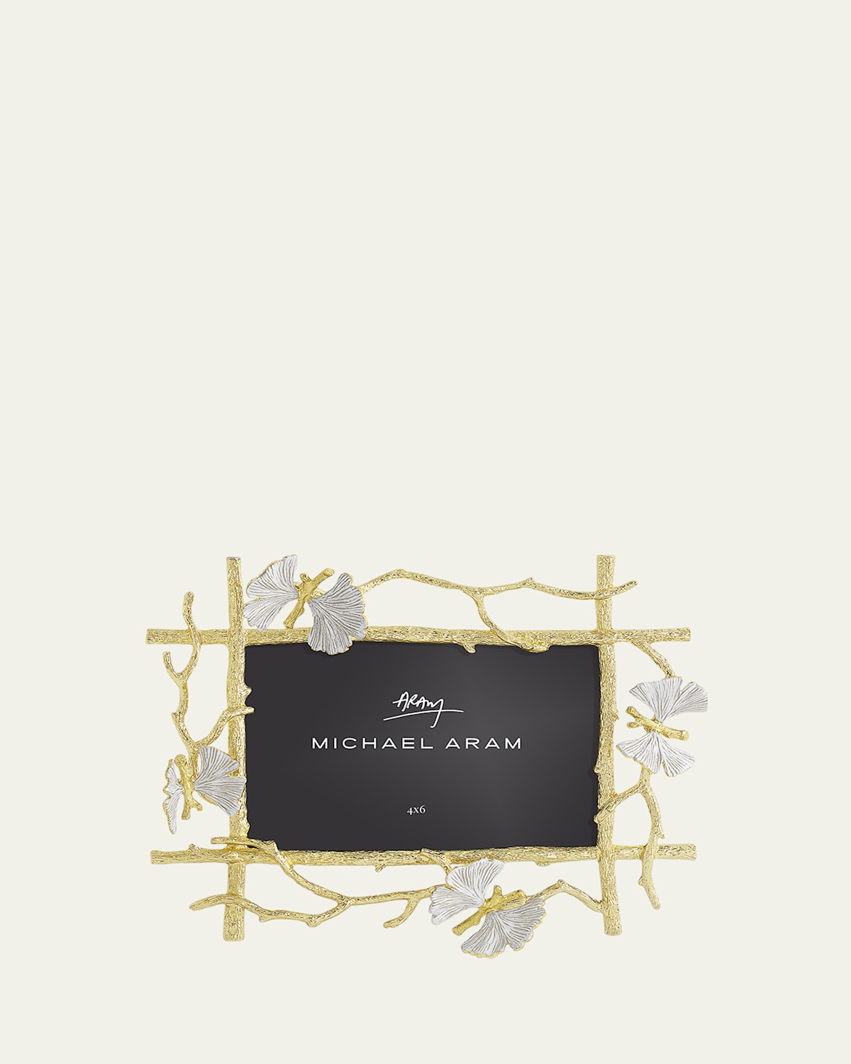 Michael Aram Butterfly Ginkgo Photo Frame, 4" X 6" In White And Gold