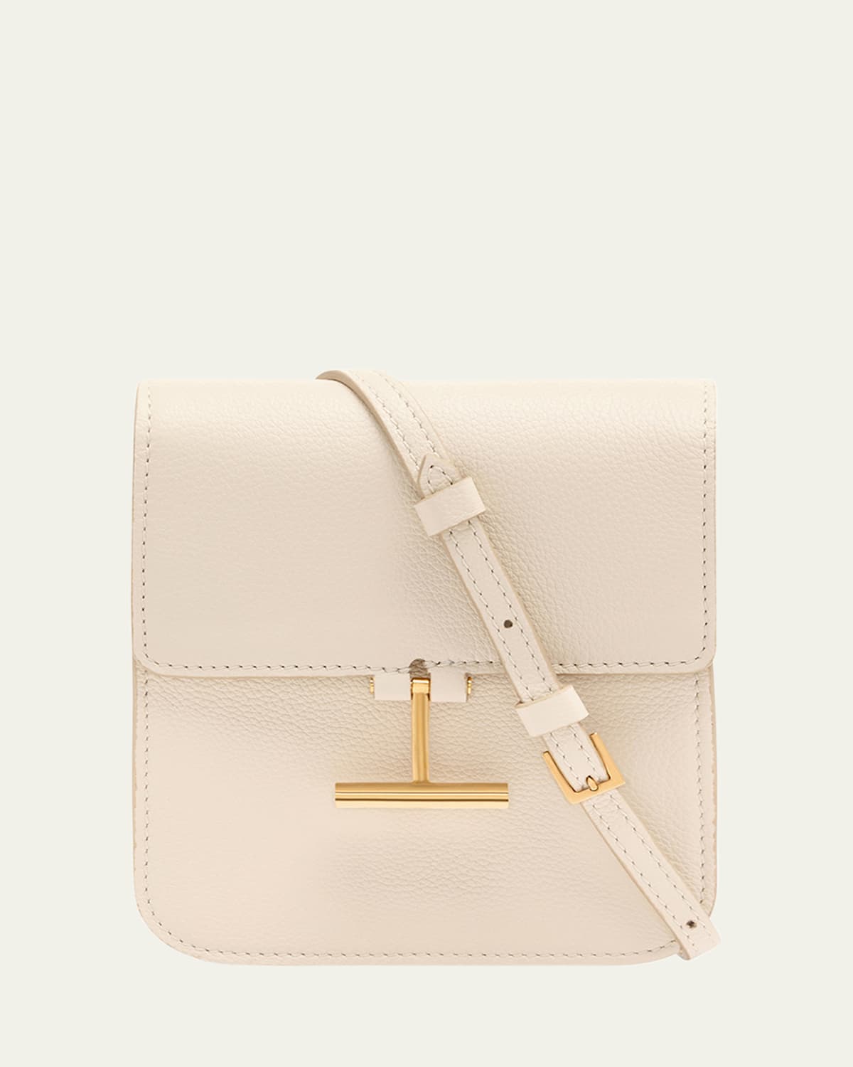 Tom Ford Tara Mini Crossbody Bag In Grain Leather In Cream