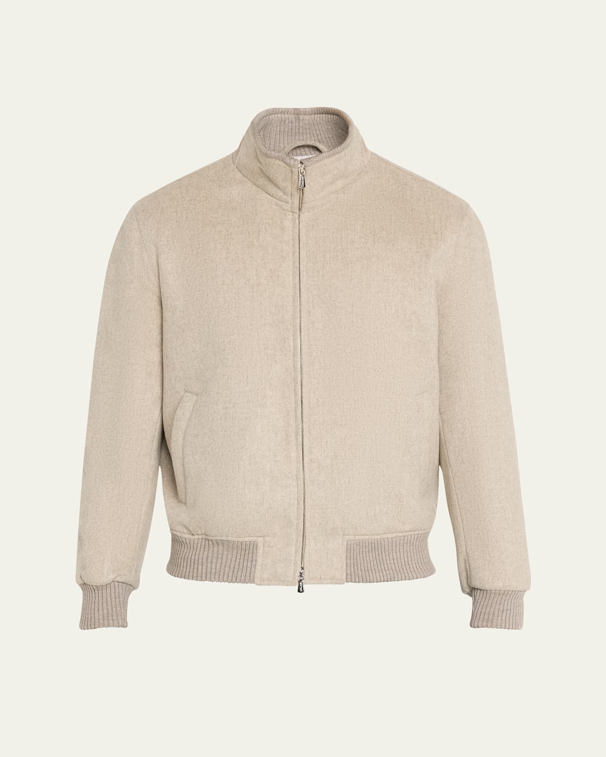 Men's Cashmere Full-Zip Bomber Jacket