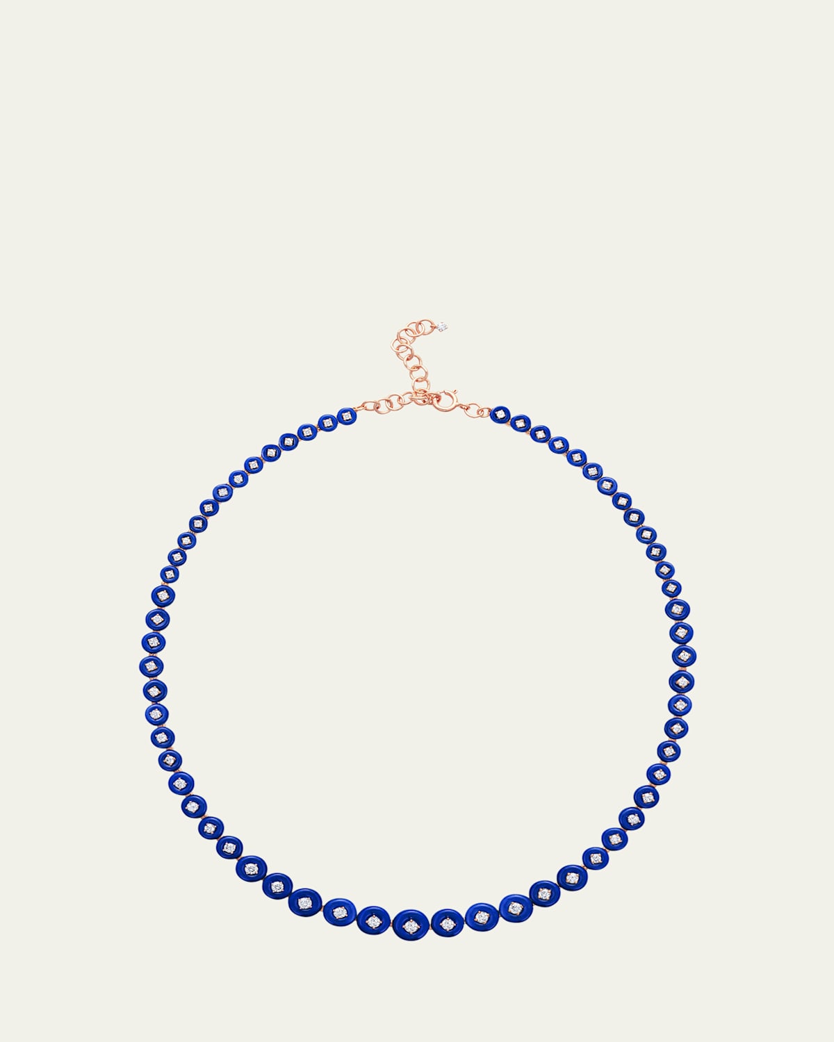 Fernando Jorge 18K Rose Gold Surrounding Small Necklace with Diamonds and Lapis Lazuli