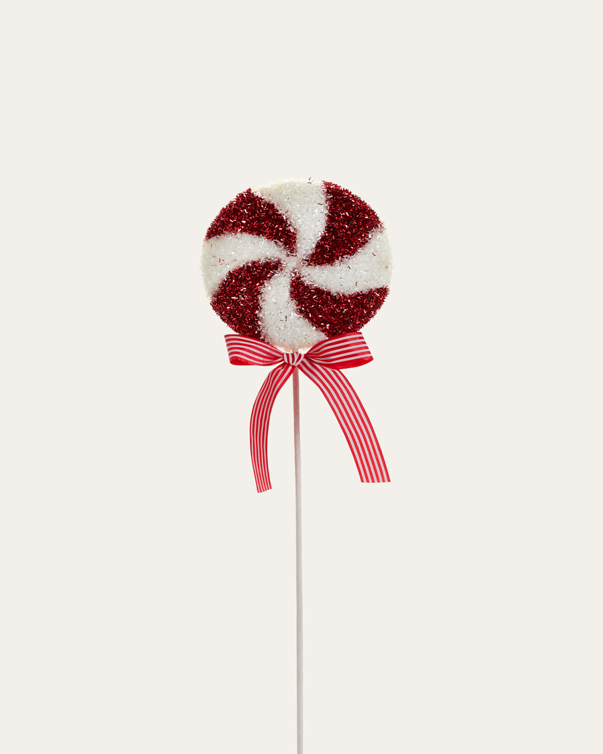 Red Peppermint Spiral Christmas Pick, 16.6"