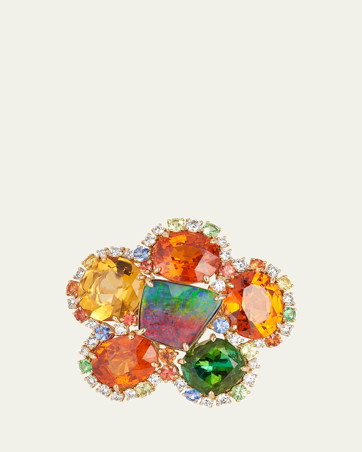 18K Gold and Diamond Opal Ring