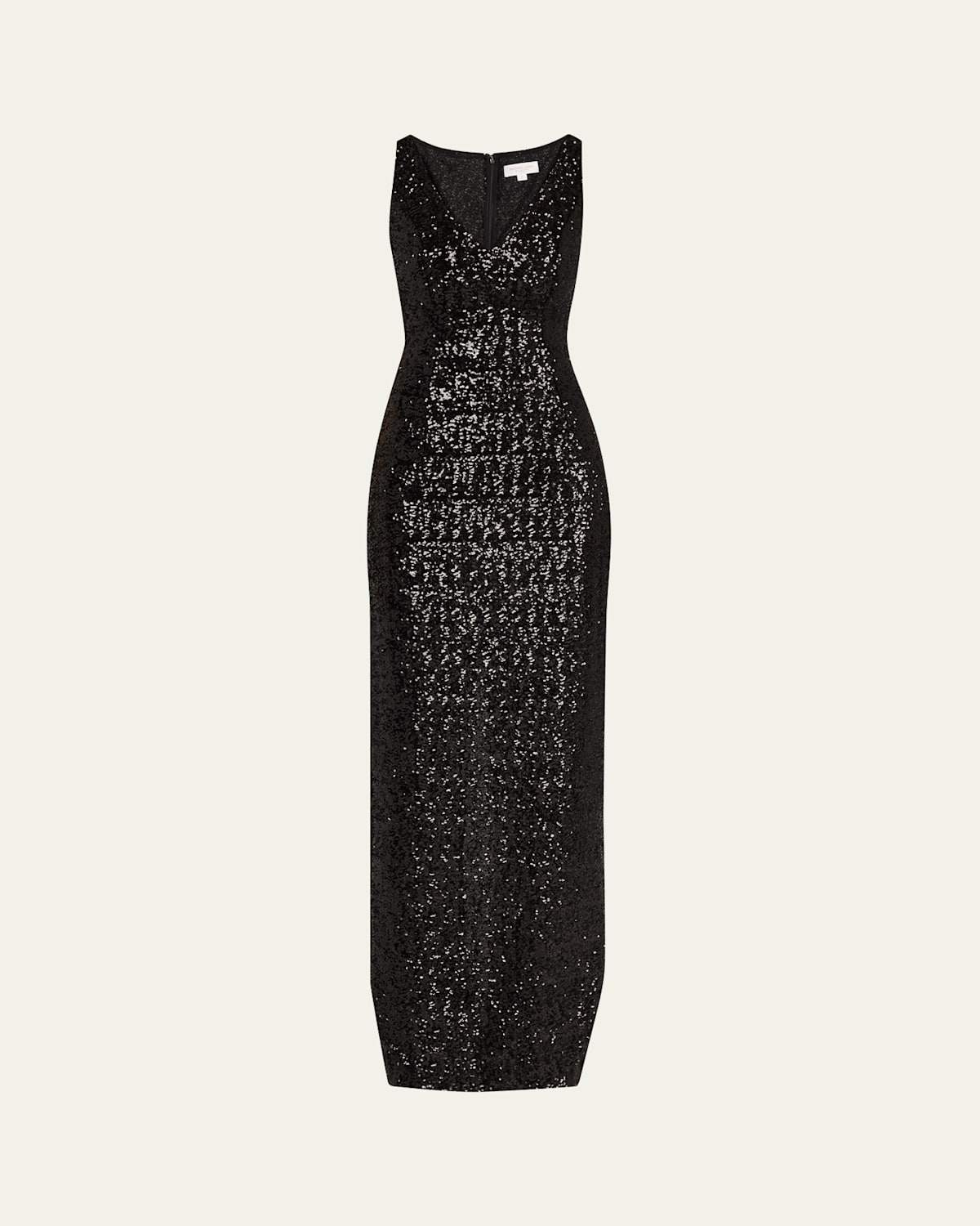 Sequined Portrait-Neck Sleeveless Gown