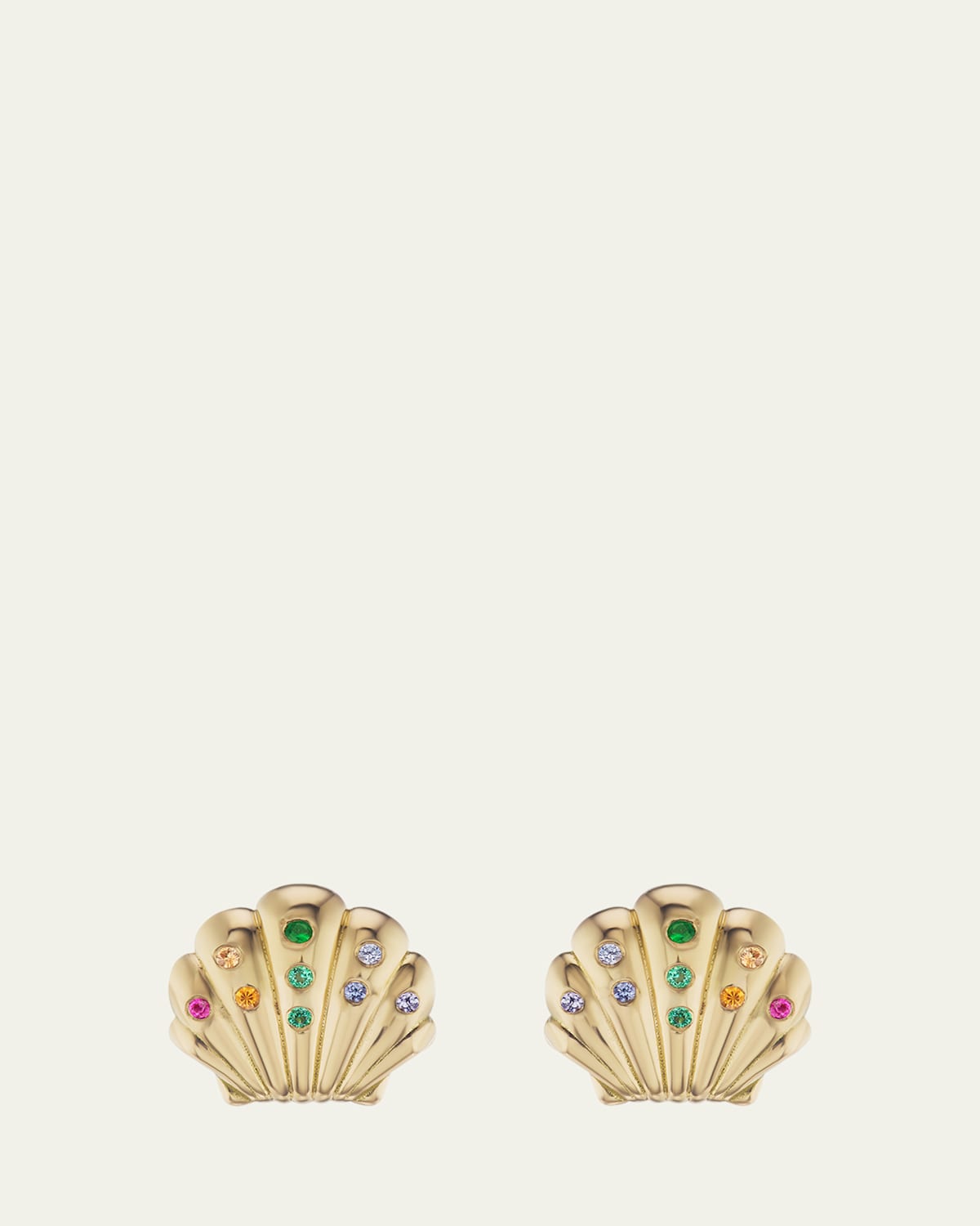 Small Shell Stud Earrings with Stones