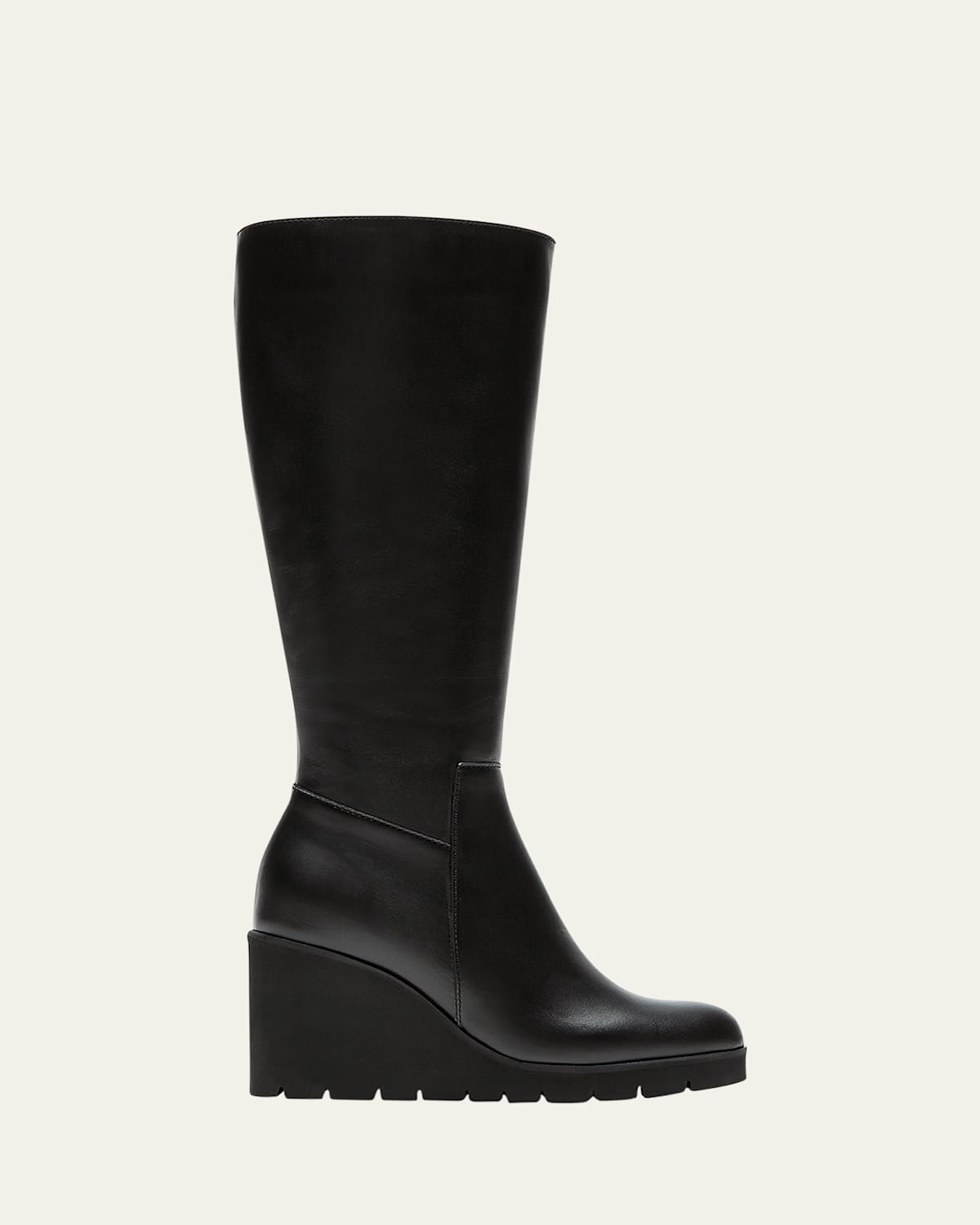 Goup Leather Wedge Tall Boots