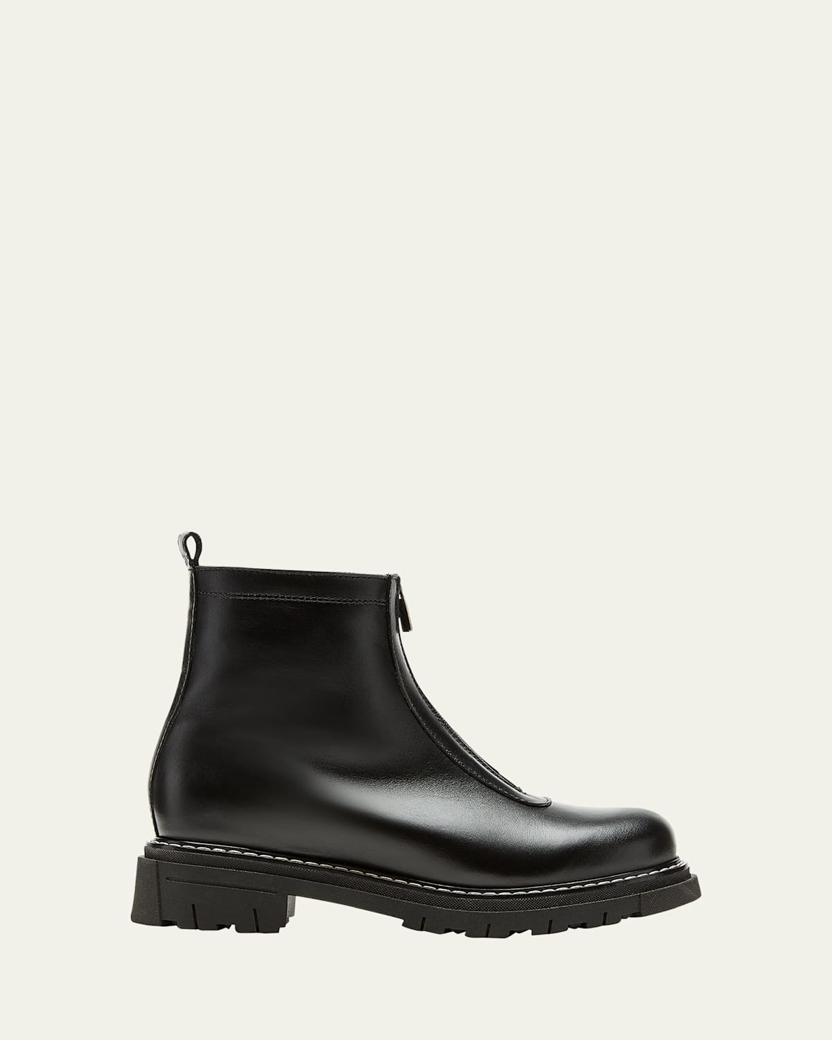 Deon Leather Zip-Up Ankle Booties