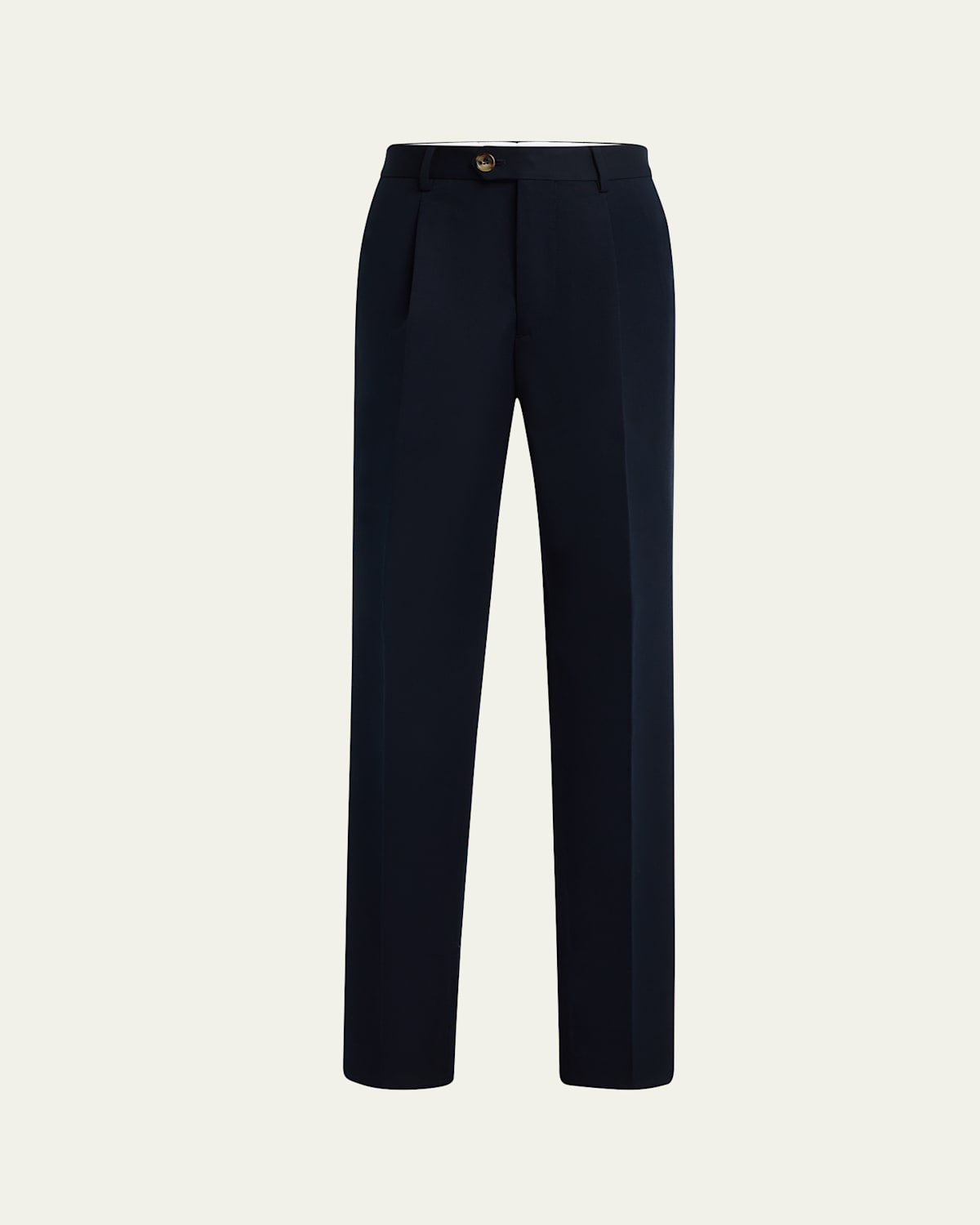 Brunello Cucinelli Men's Pleated Twill Trousers In Ocean Blue