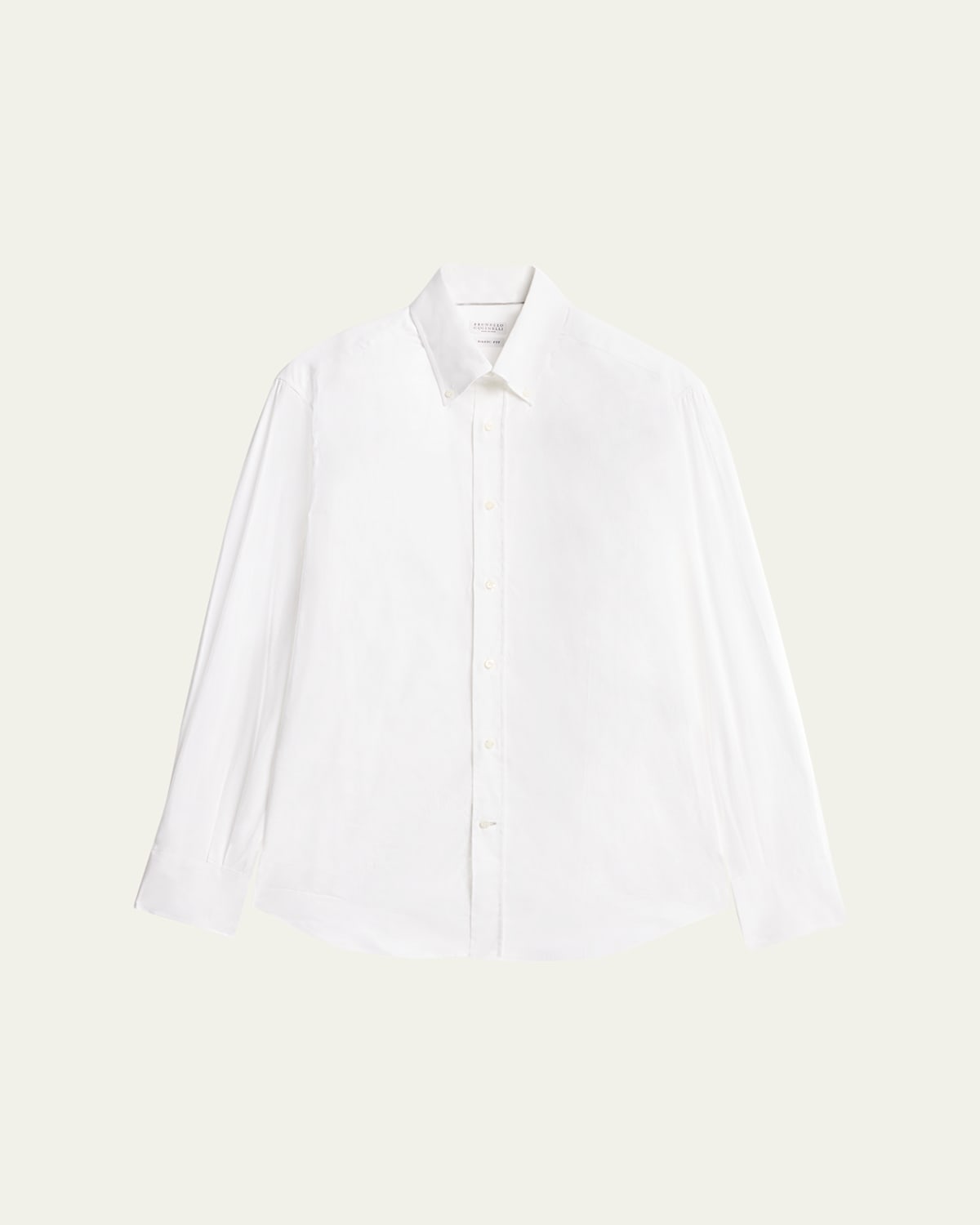 Brunello Cucinelli Men's Oxford Sport Shirt In White