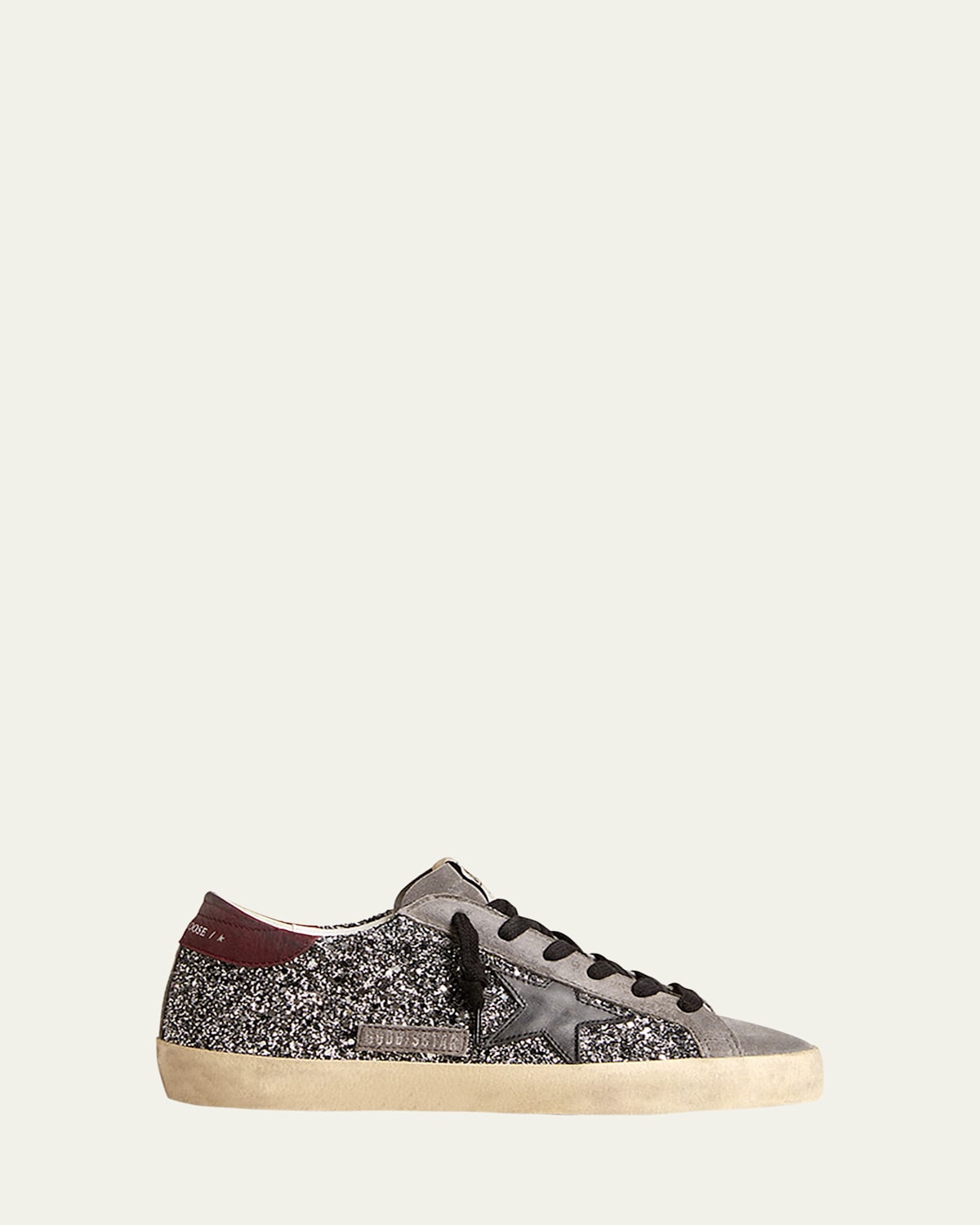 Golden Goose Superstar Glitter Leather Low-top Sneakers In Sliver/black/gray/re