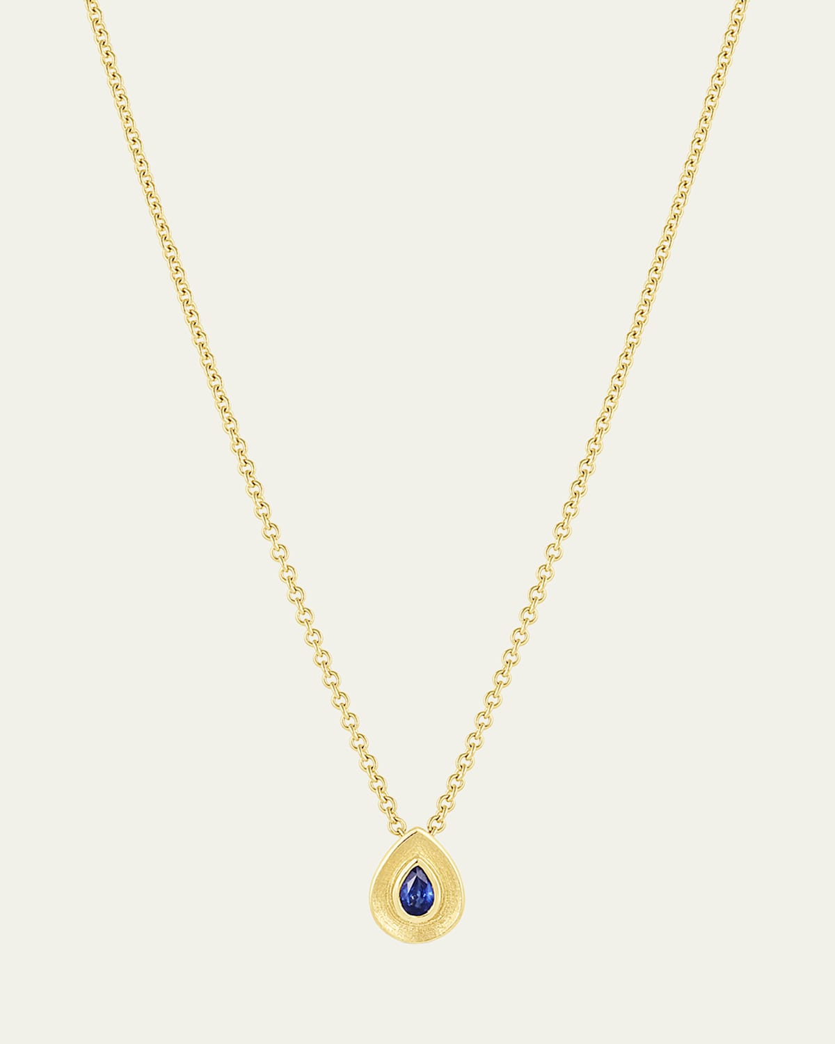 18K Gold Stardust Round Necklace with Emerald, 16-18"L
