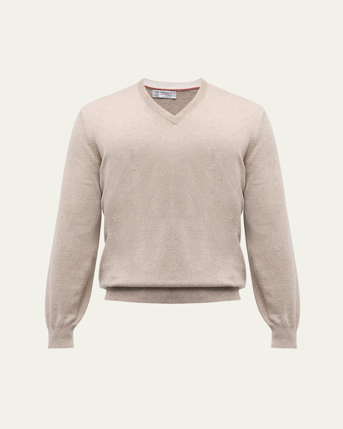 Brunello Cucinelli Men's Cashmere V-neck Sweater In Medium Brown