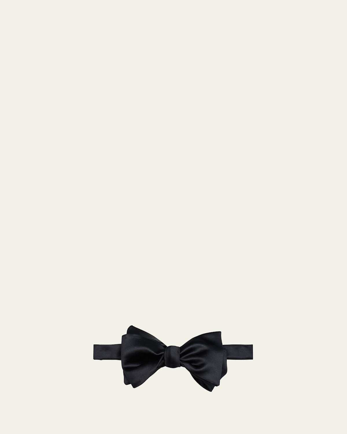 Brunello Cucinelli Duchesse Satin Bow Tie In Off White