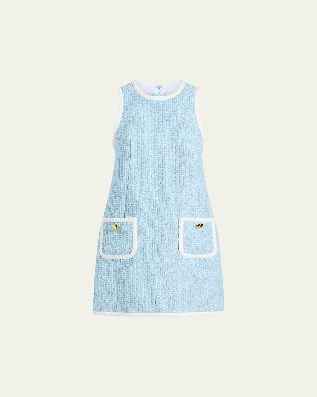 Shop Cinq À Sept Auden Contrast Tweed Sleeveless Mini Shift Dress