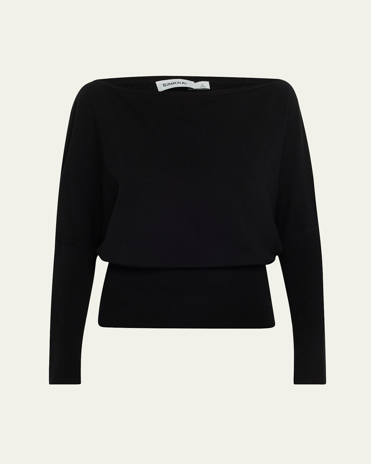 SIMKHAI LAVINA DRAPED OFF-SHOULDER SWEATER 