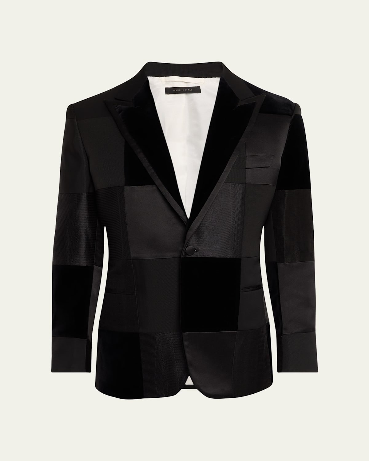 Brioni Men's Virgilio Patchwork Dinner Jacket In Black