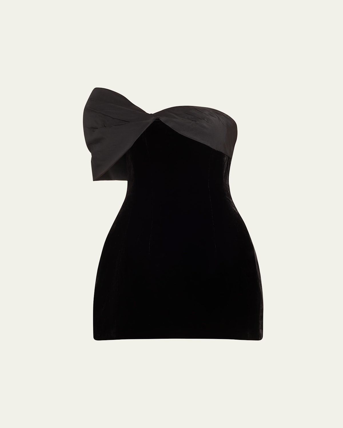 Asymmetric Off-the-Shoulder Velvet Mini Dress