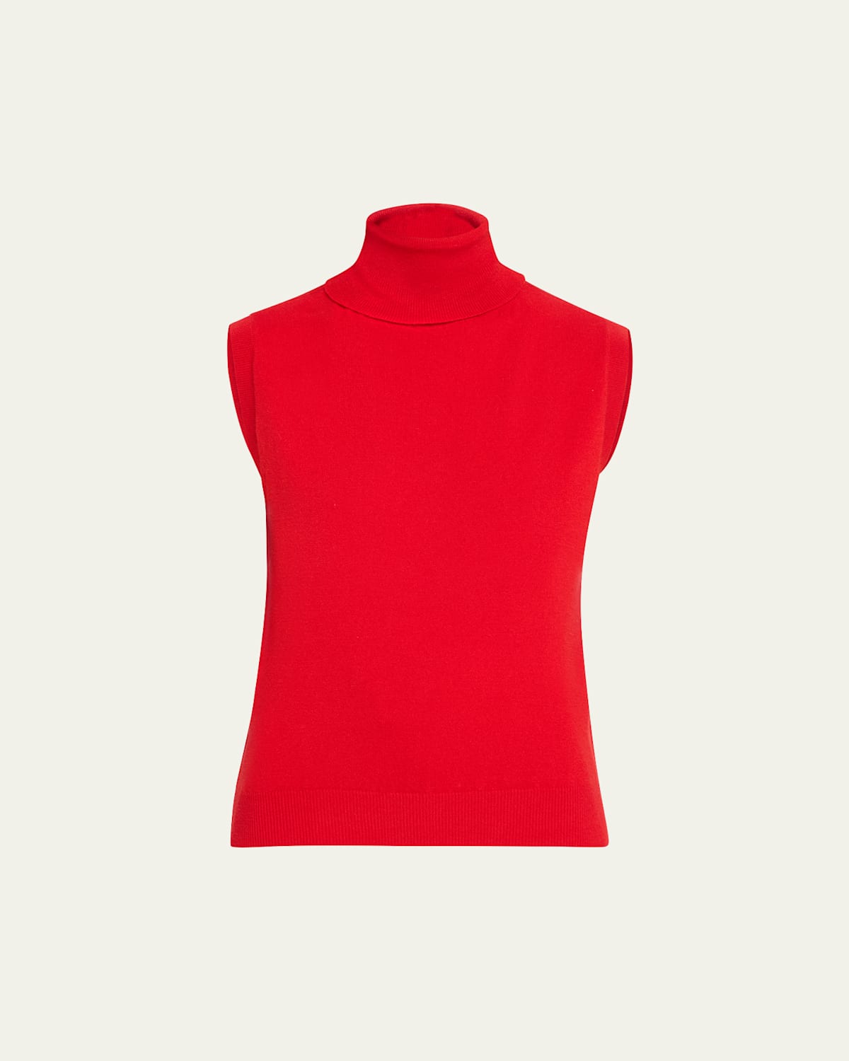 Sleeveless Wool-Cashmere Turtleneck Sweater