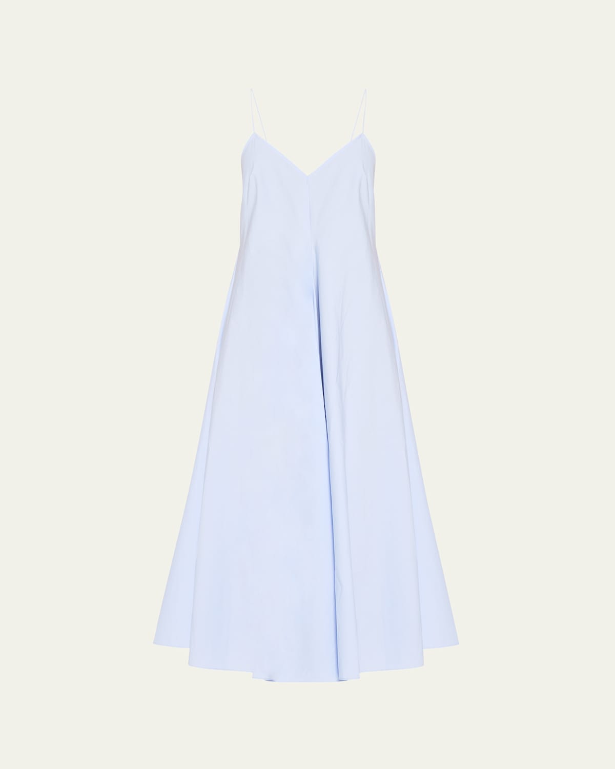 Cotton Strap Dress with Wide Hem