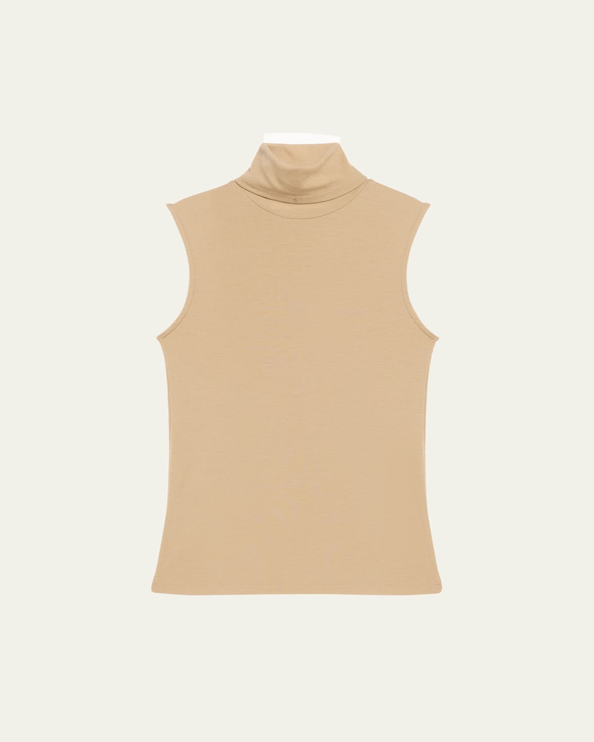 Sleeveless Wool Turtleneck Top