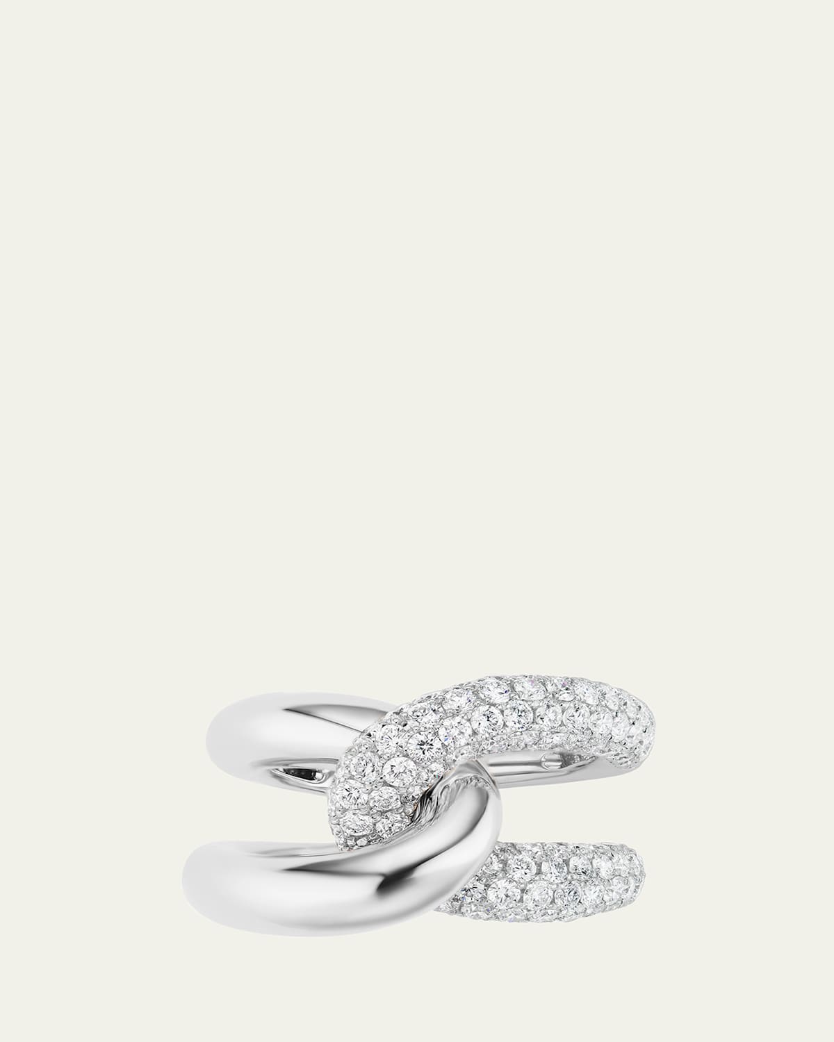 18k White Gold Intertwin Diamond Ring
