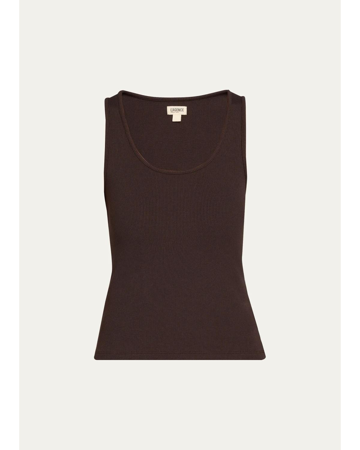 L'agence Adira Scoop-neck Tank Top In Dark Java