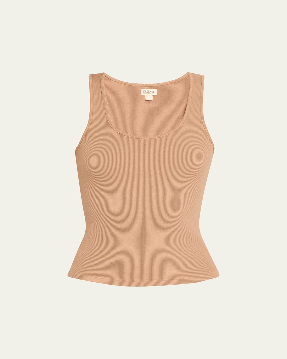 L Agence Adira Scoopneck Tank Top In Cappuccino In Nude