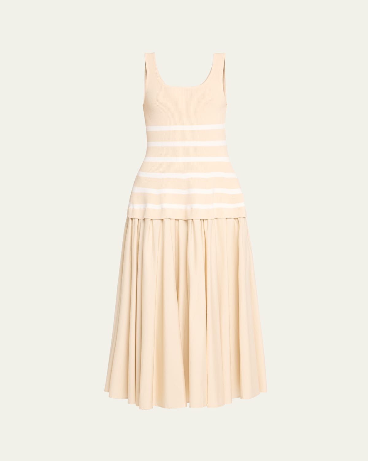 Silas Sleeveless Knit Bodice Combo Midi Dress