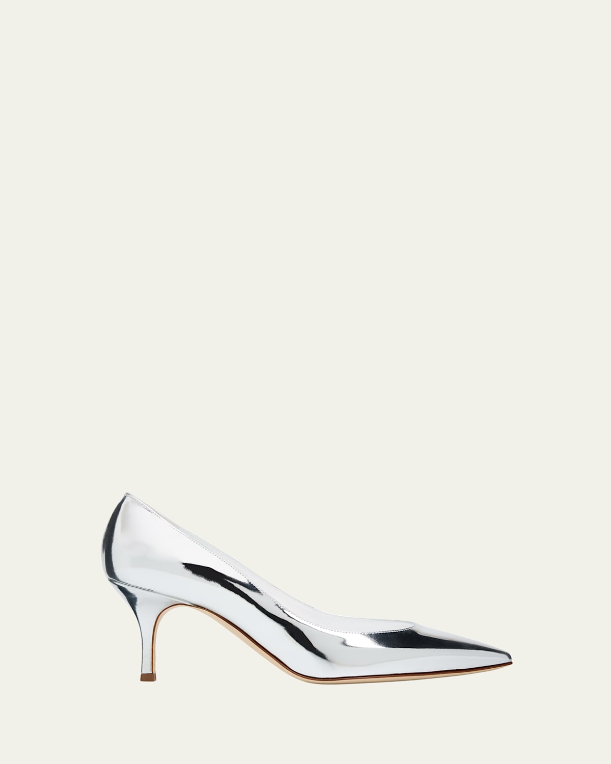 Manolo Blahnik Kietta Metallic Leather Stiletto Pumps In Silver