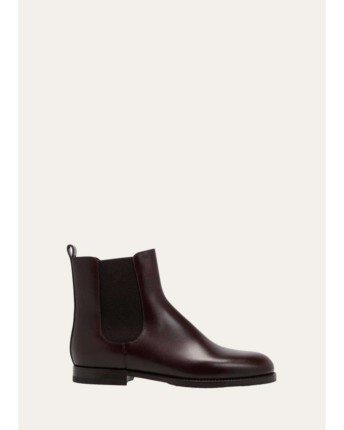 Calfskin Leather Chelsea Booties