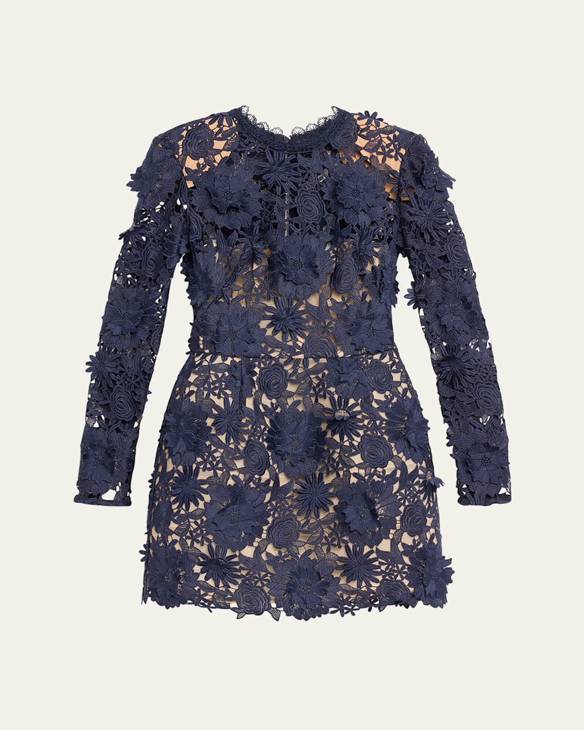 Maia Floral Lace Applique Mini Dress
