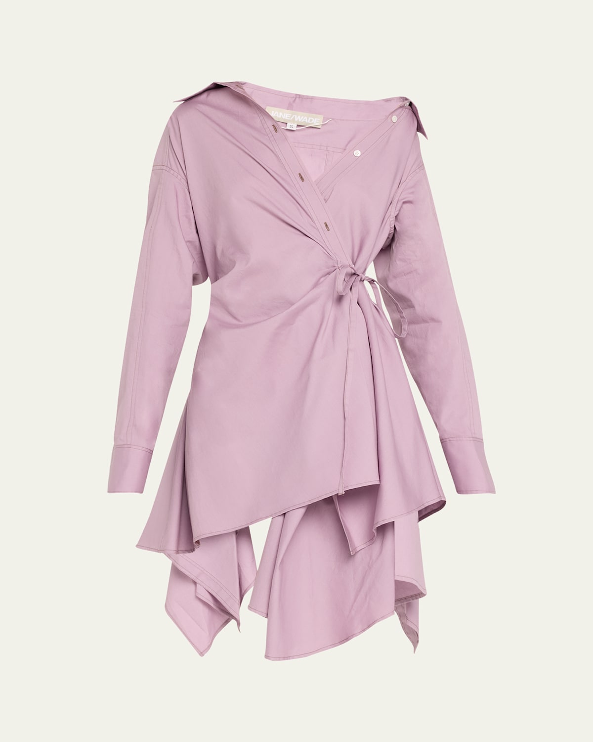 Long-Sleeve Wrap Shirtdress