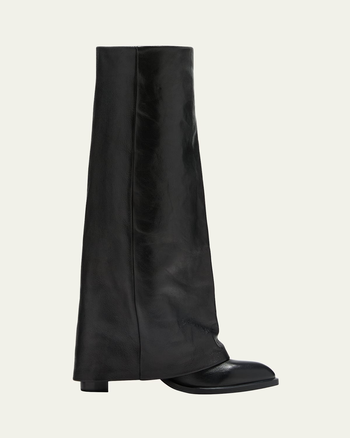 Melia Lambskin Fold-over Collar Knee Boots