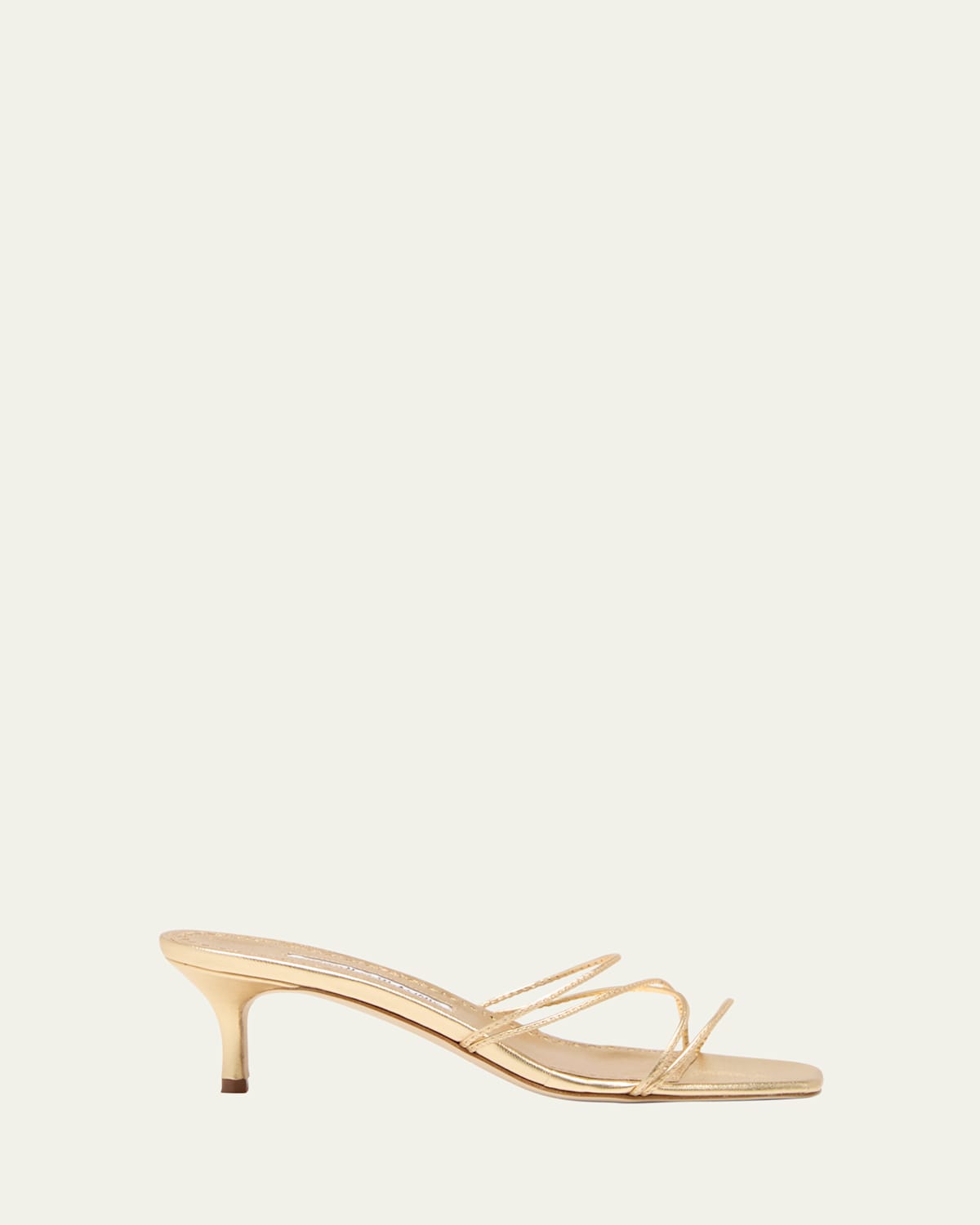 Strappy Metallic Leather Slide Sandals