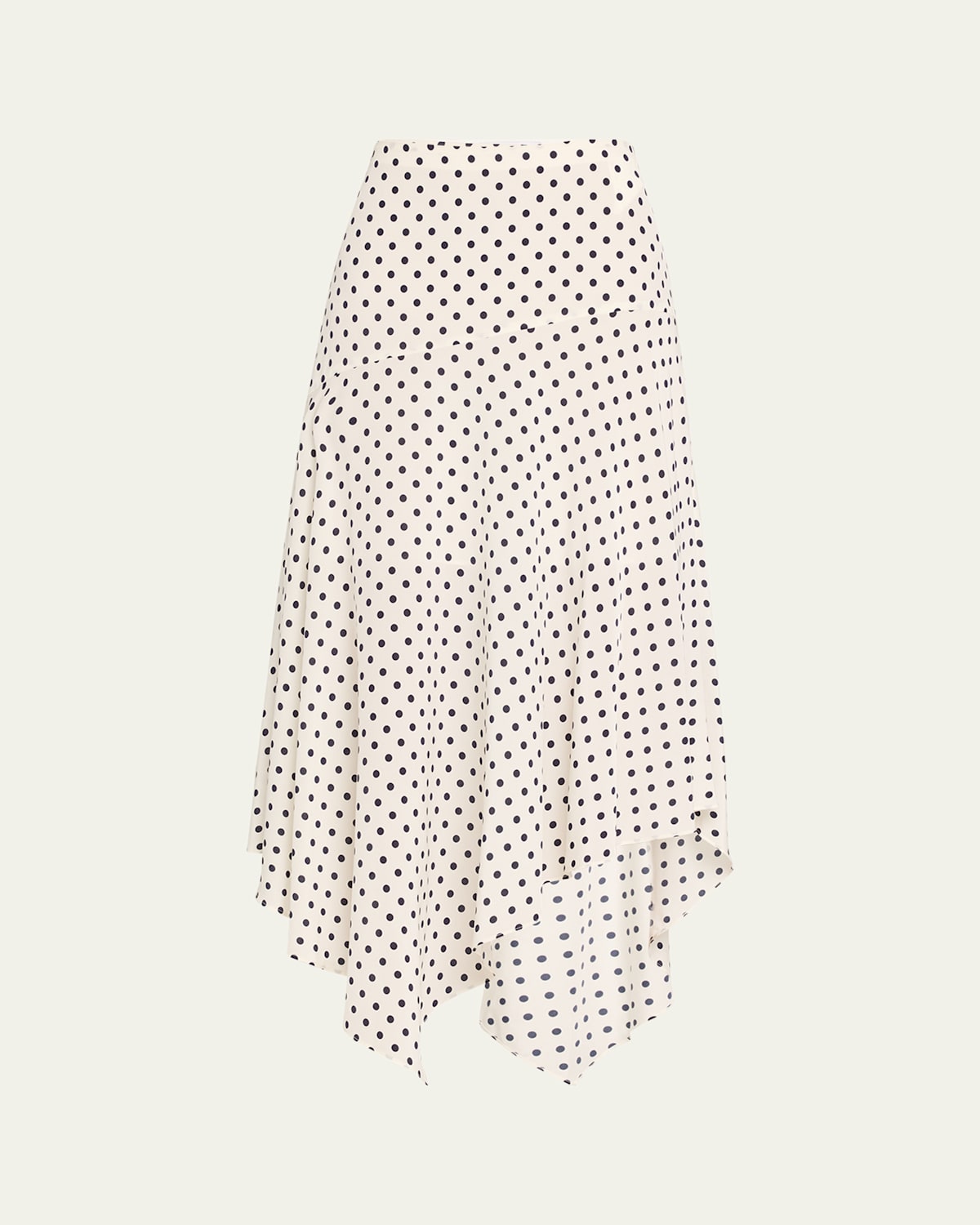 Shop Veronica Beard Rosemary Polka Dot Midi Skirt In Ecru/navy