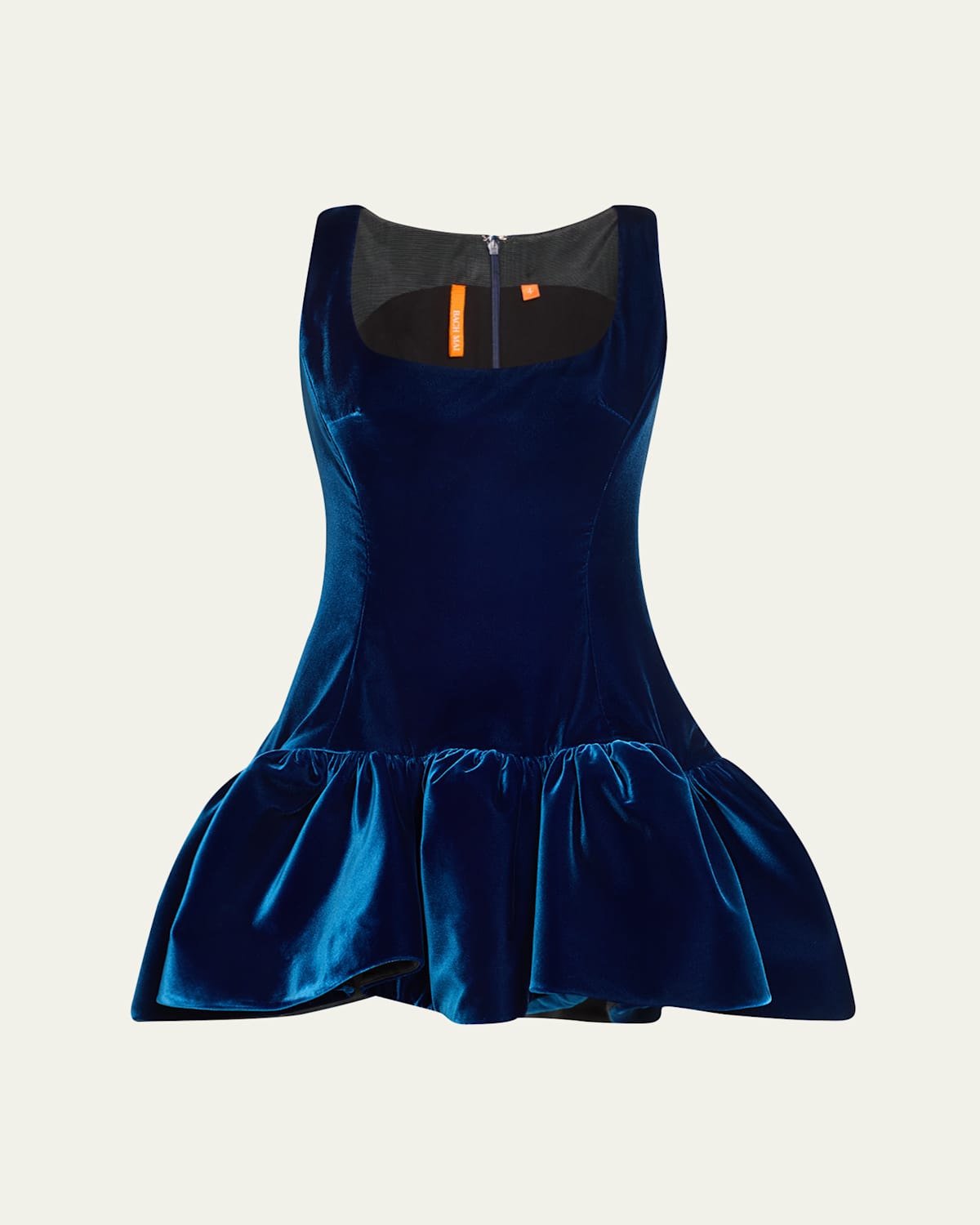 Volant Velvet Mini Dress