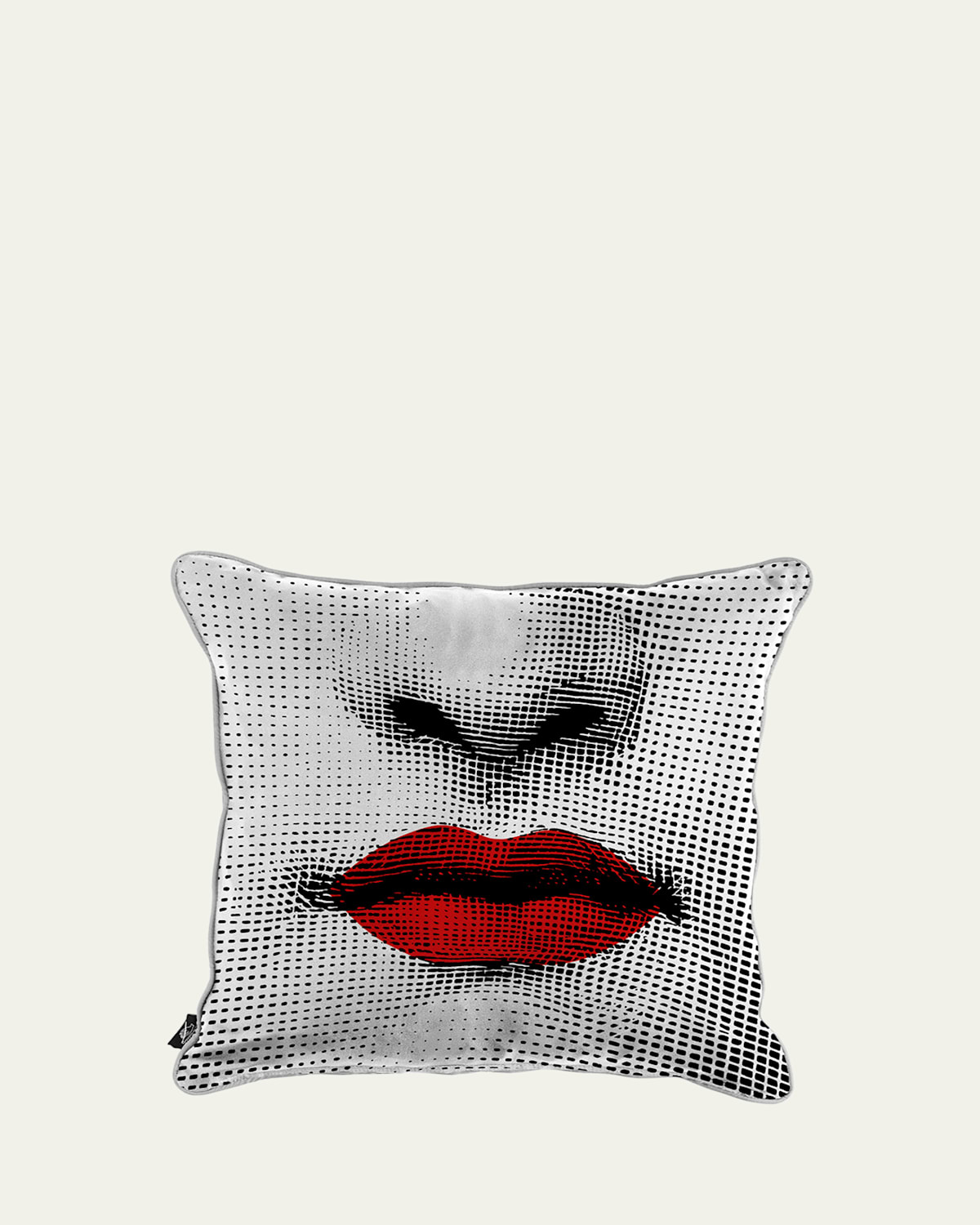 Fornasetti Kiss Cushion, 20" Square In Blackwhite