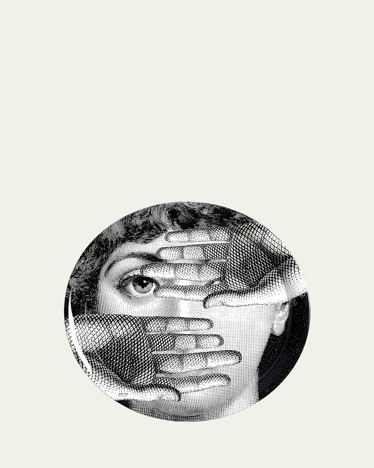 Fornasetti Tema E Variazioni N.154 Round Tray In Blackwhite