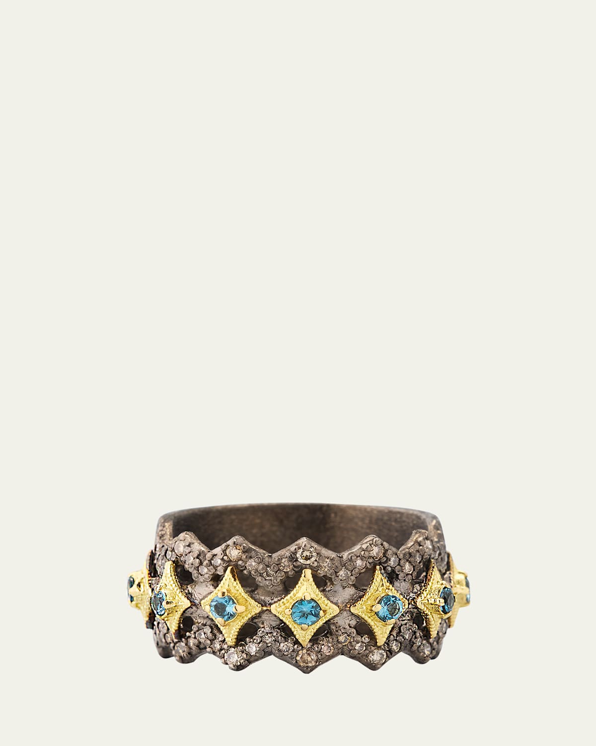 Blue Topaz Crivelli Wide Band Ring