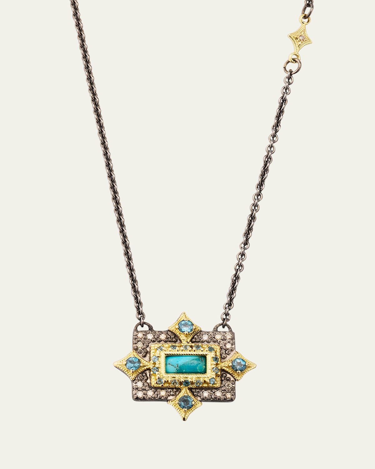 Turquoise East West Pendant Necklace