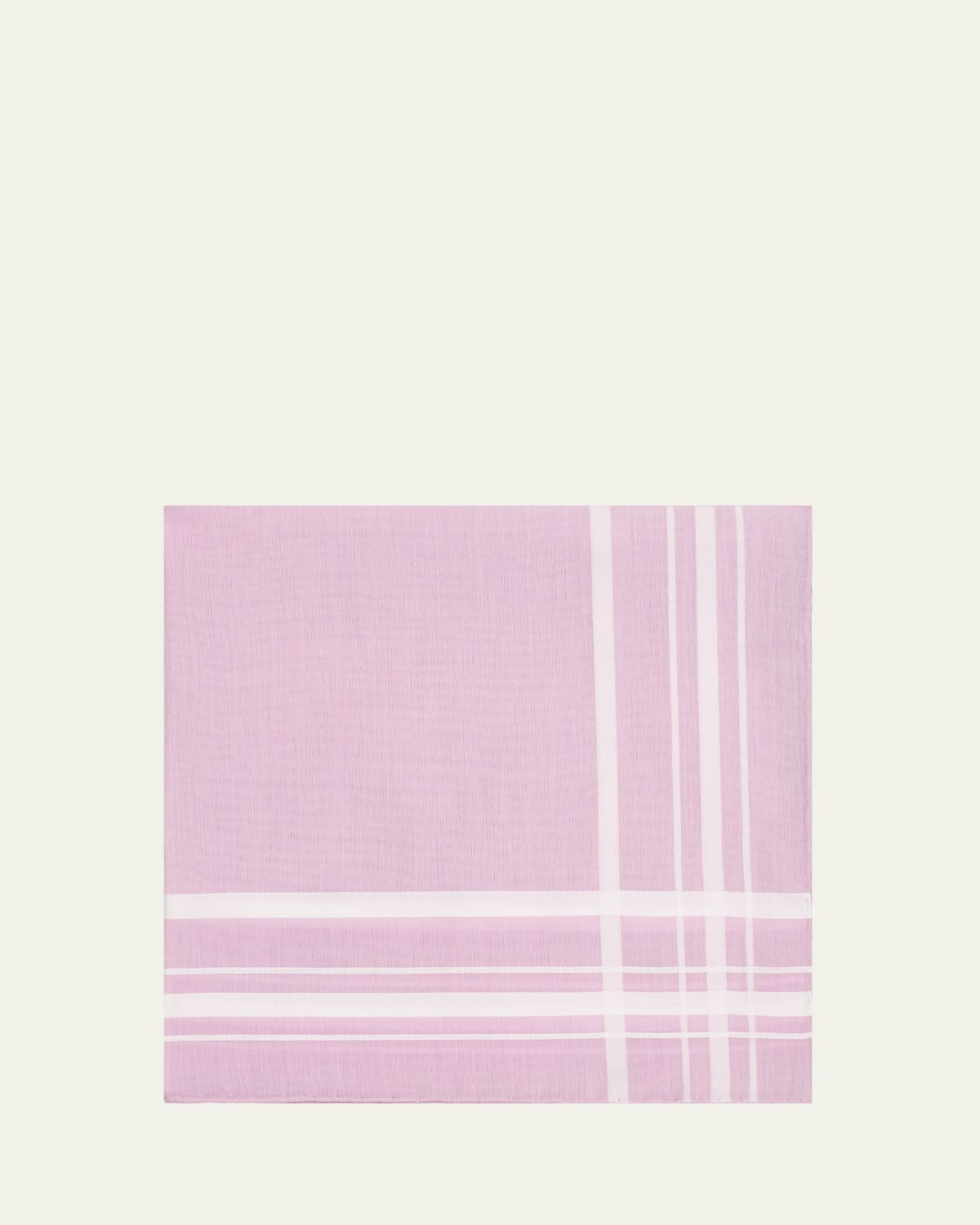 Simonnot Godard Men's Sonata Satin Check Cotton Pocket Square