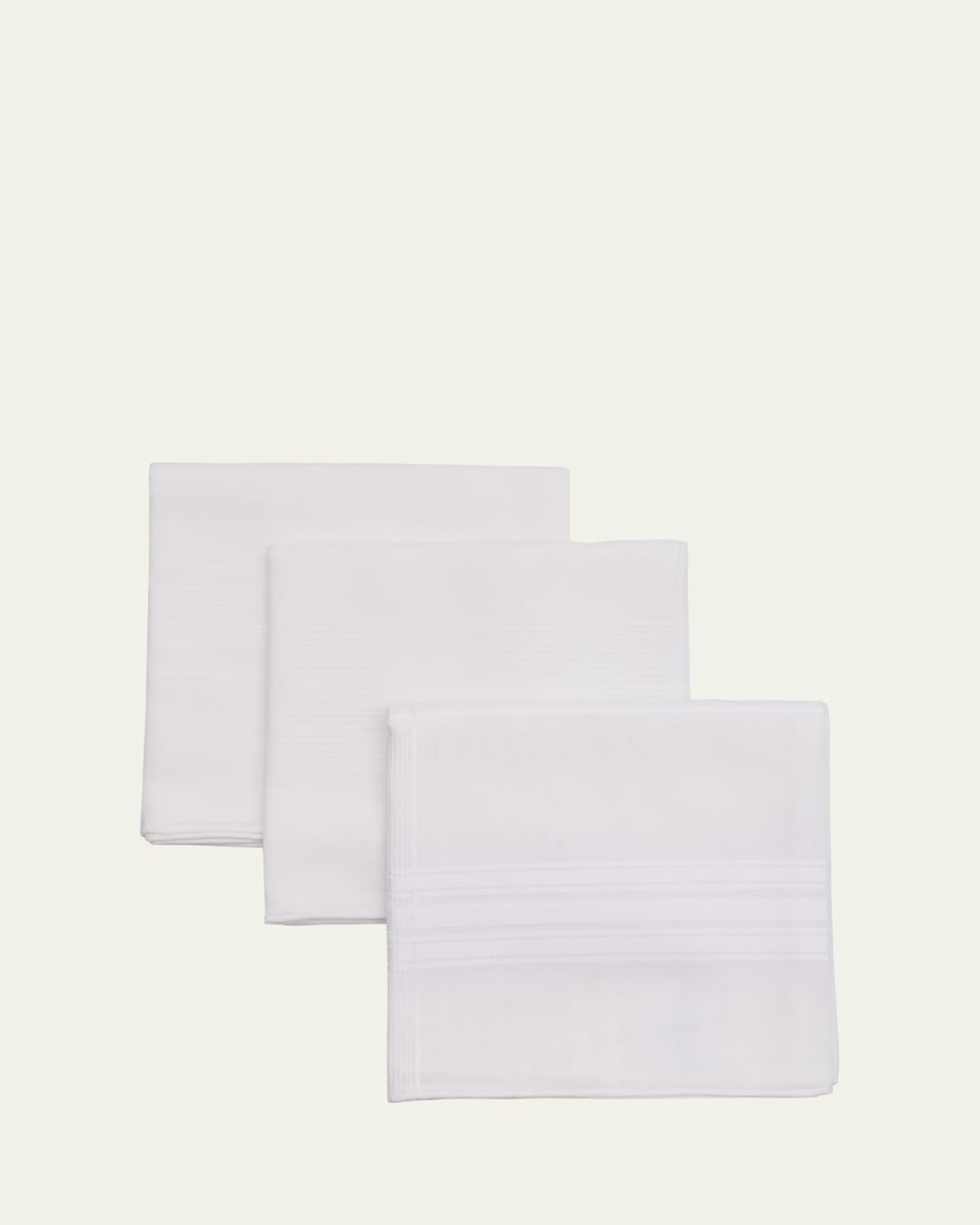 Simonnot Godard Men's 3-Pack Hand-Rolled Egyptian Cotton Handkerchiefs