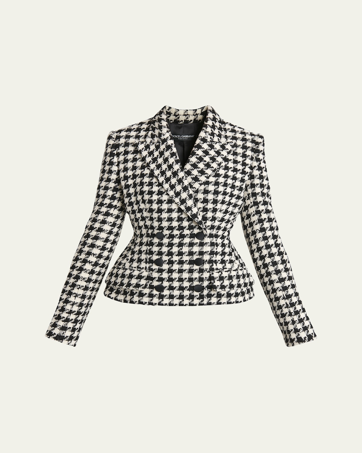 Shop Dolce & Gabbana Pied De Poule Wool Dolce Jacket In Black
